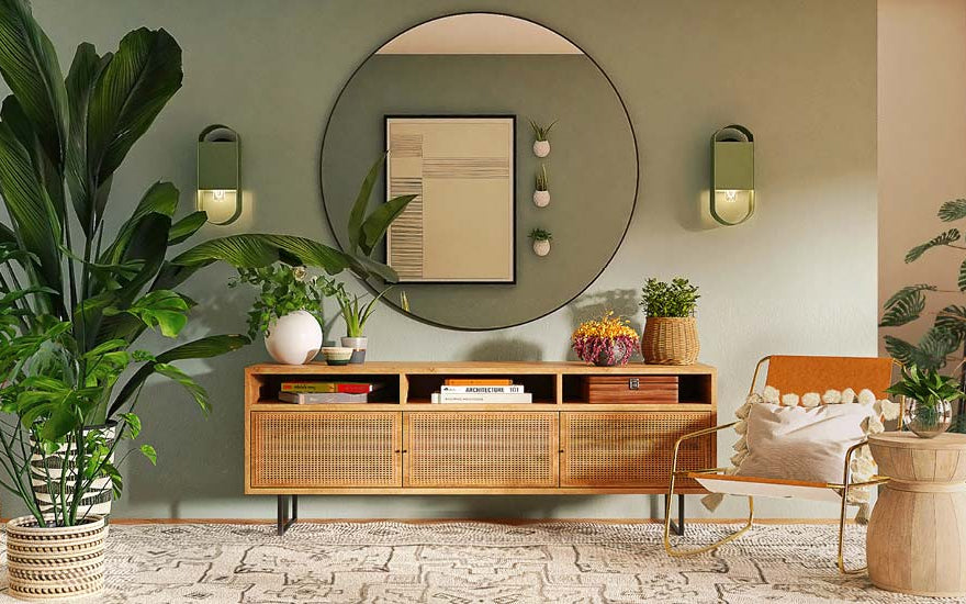 Biophilic interior design home living room