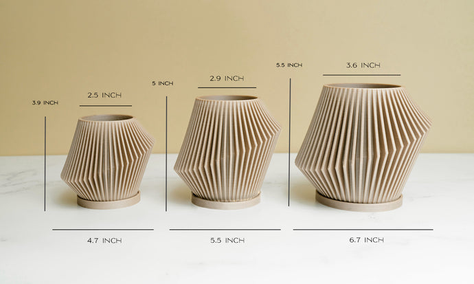 DISC modern plant pot sizes and dimensions.