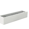 Low rectangular planter for both outdoor planter and indoor planter use.