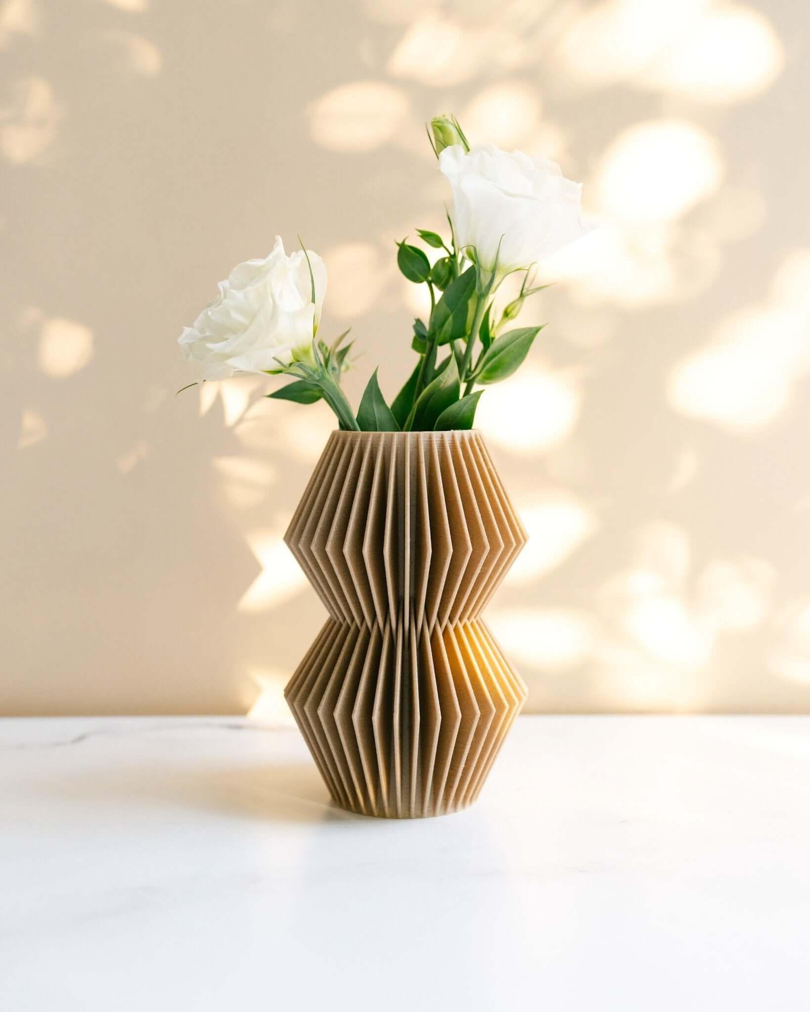 Beige small vase. Minimalist design.