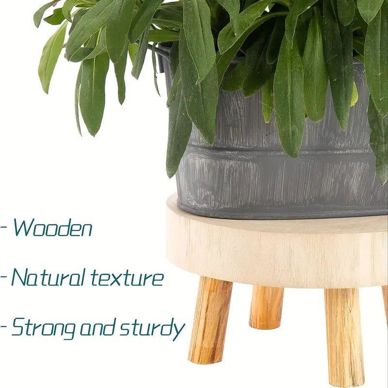 Wooden plant stool.